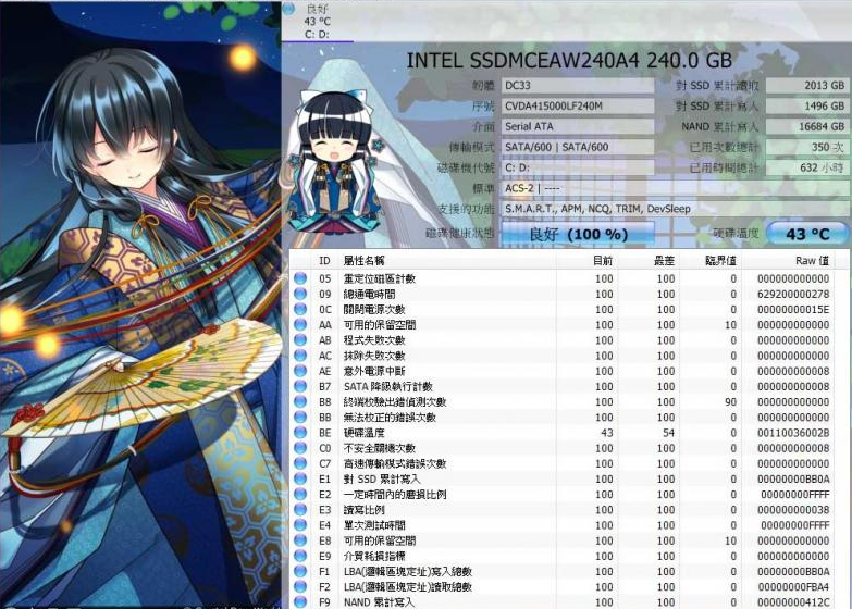 CrystalDiskInfo硬盘检测